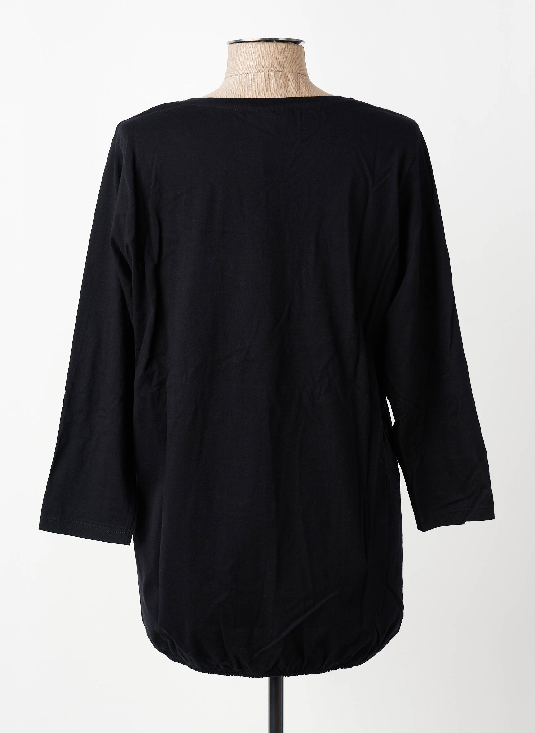 Tunique manches longues col v noir ZHENZI femme