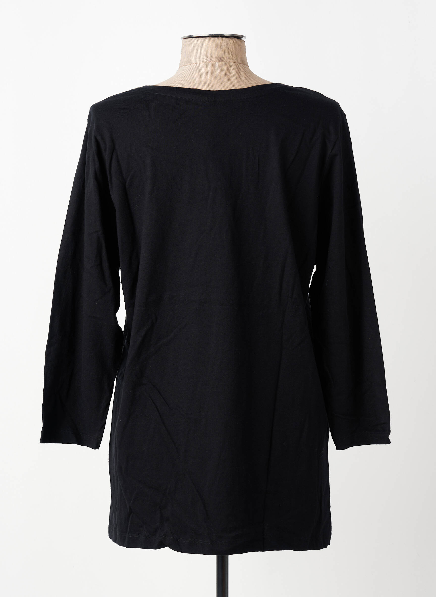Tunique manches longues col rond noir ZHENZI femme