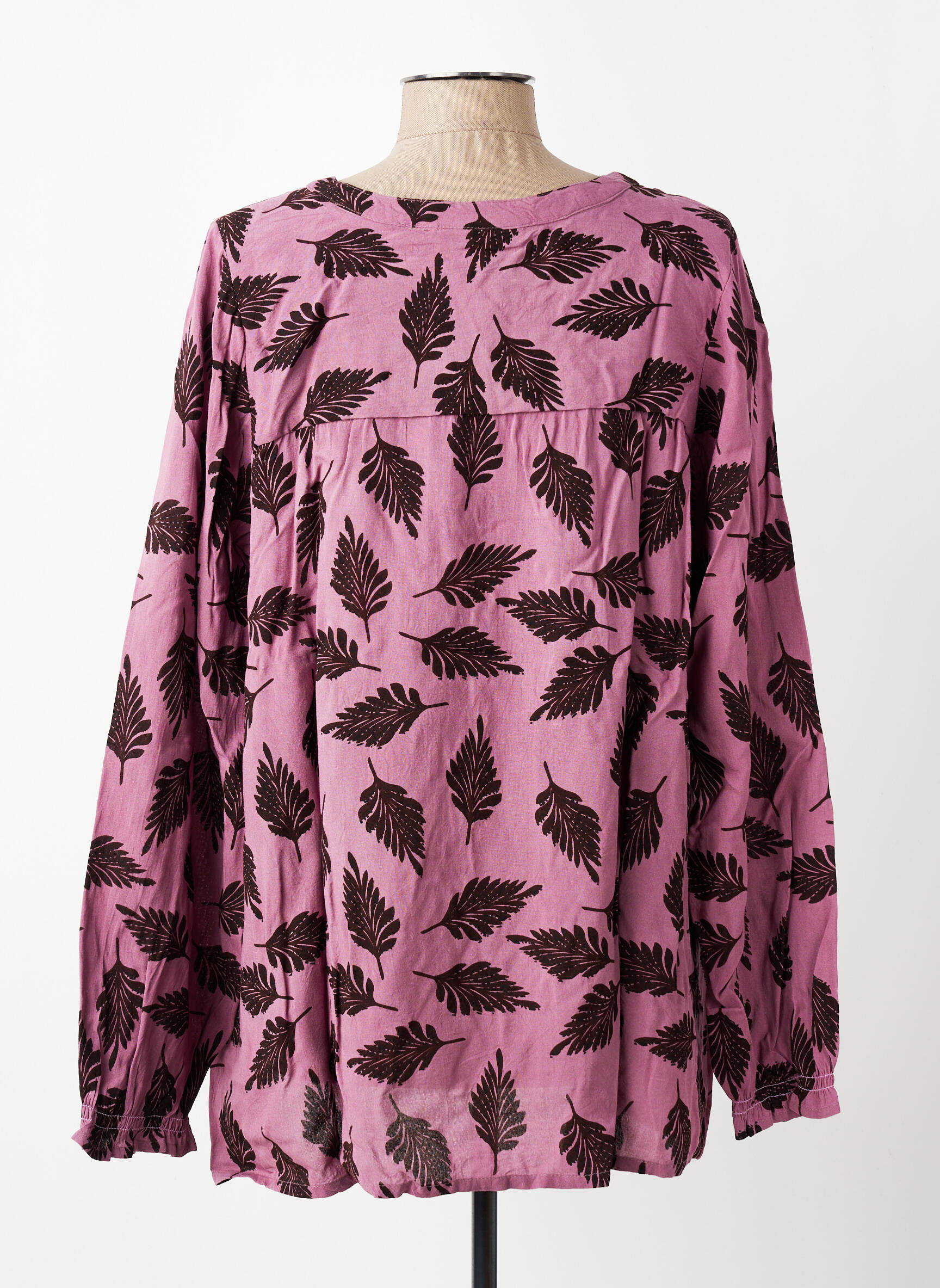 Tunique manches longues tissage crêpe violet ZHENZI femme