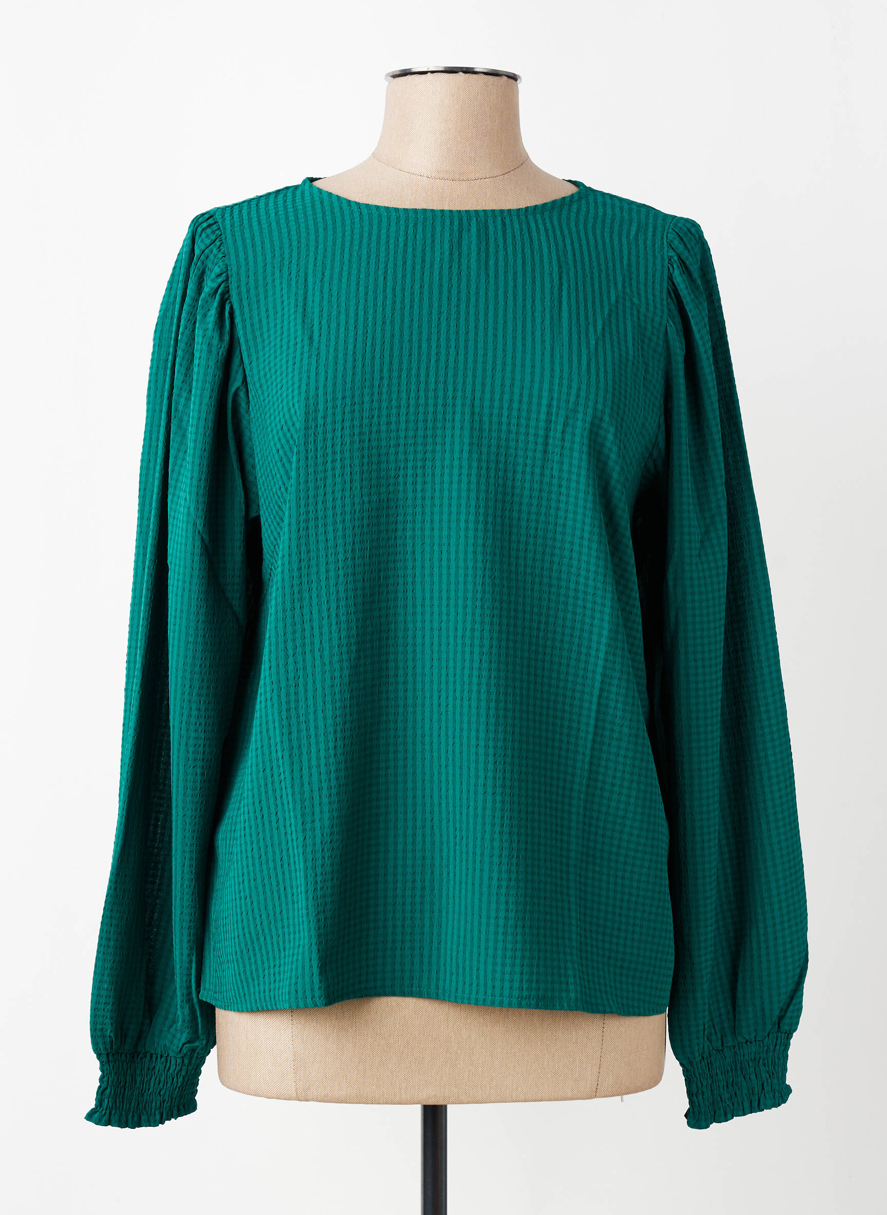 Top col rond manches longues vert KAFFE femme