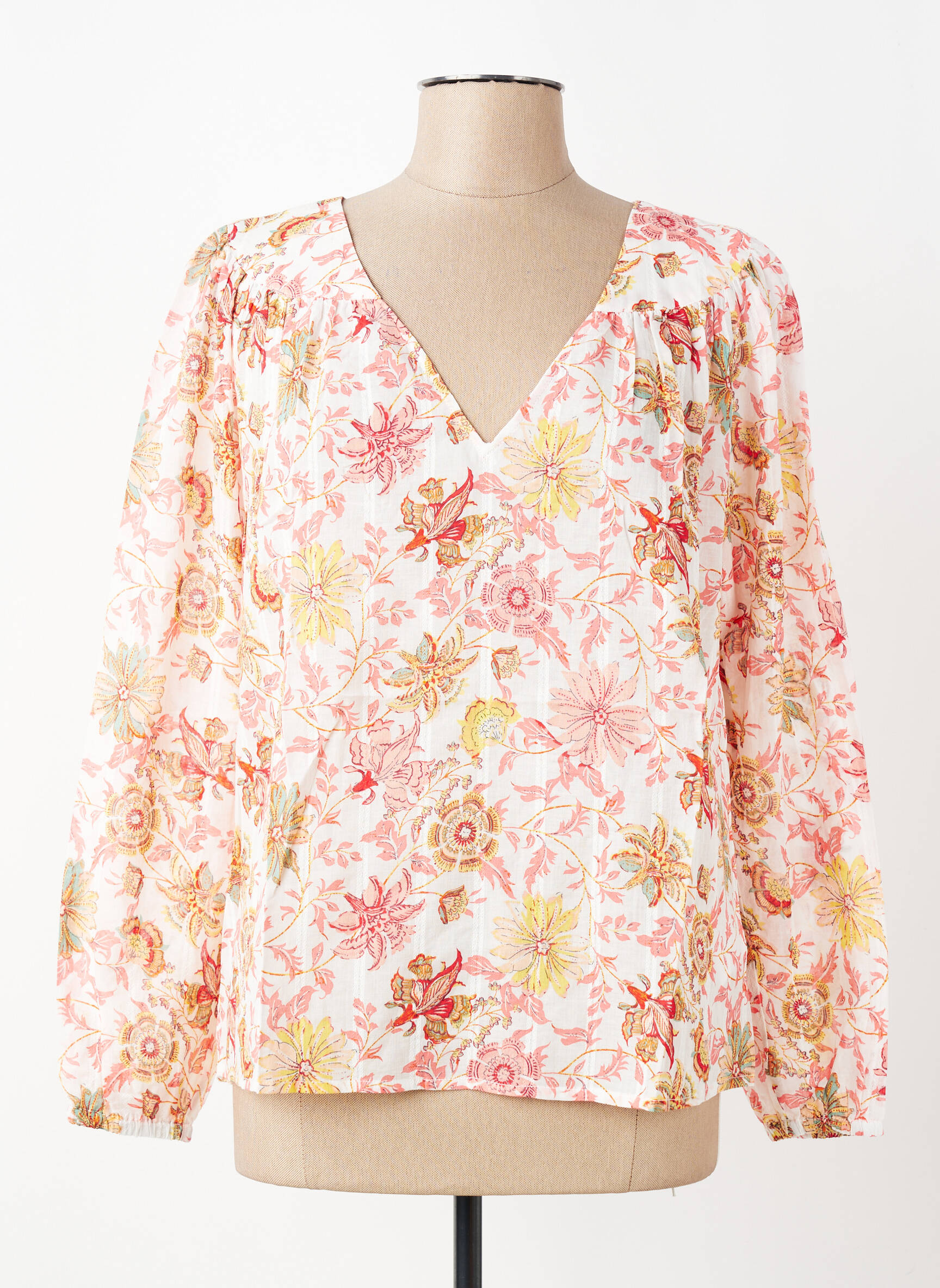 Blouse légère et transparente manches longues rose LPB LES PETITES BOMBES  femme