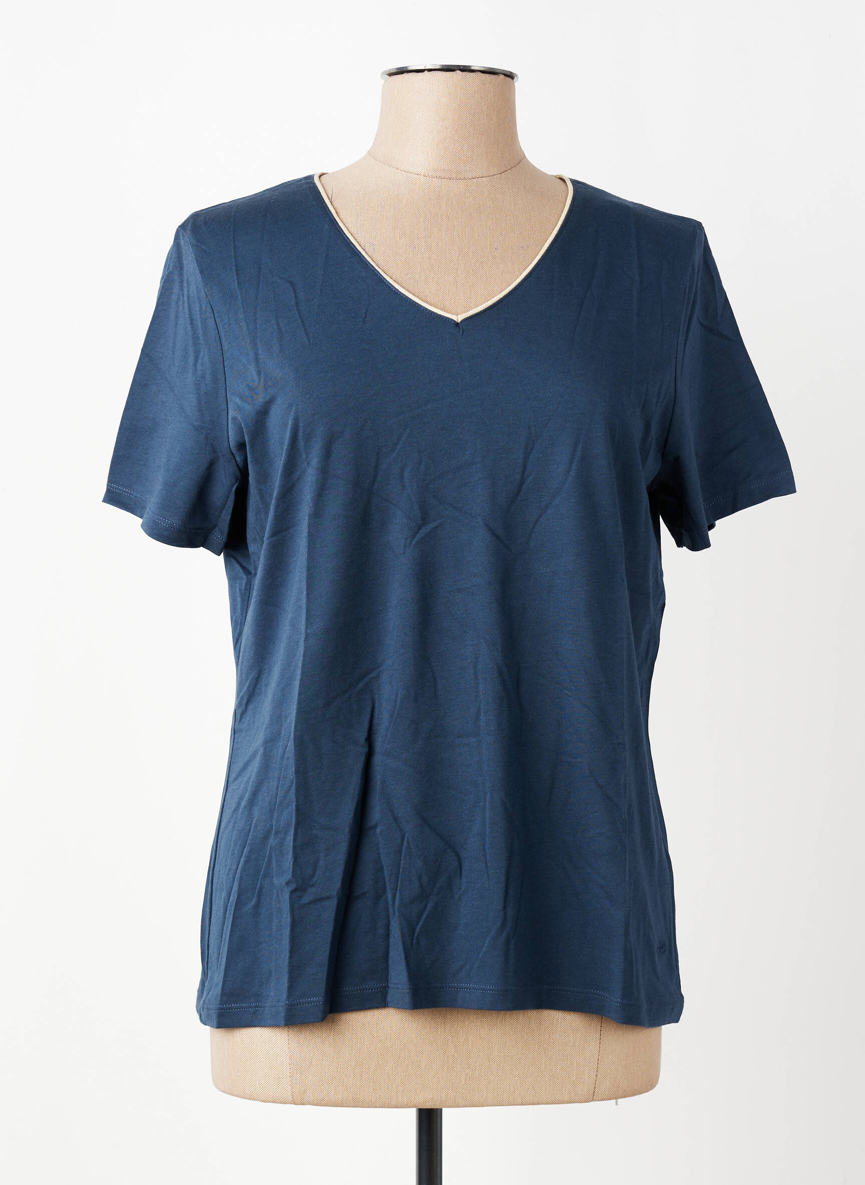 T-shirt coupe droite manches courtes bleu JULIE GUERLANDE femme