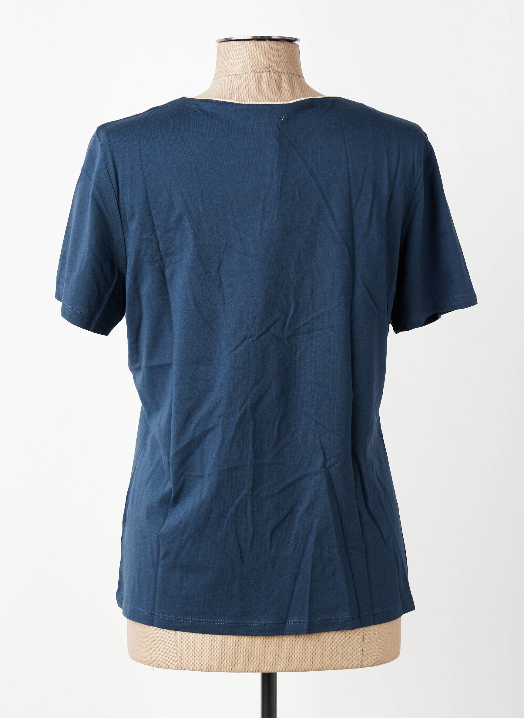 T-shirt coupe droite manches courtes bleu JULIE GUERLANDE femme