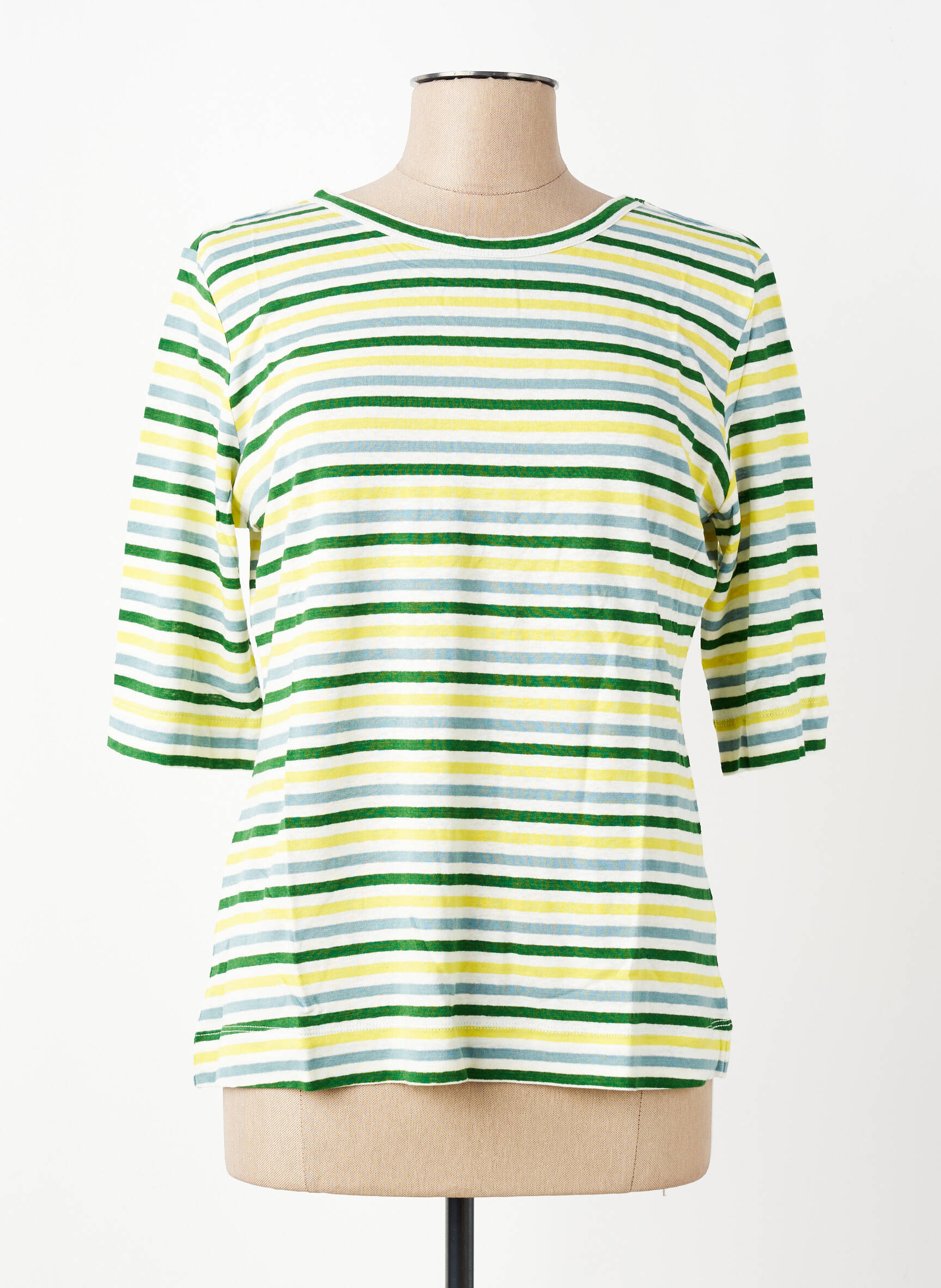Top col rond manches 3/4 vert ZILCH femme
