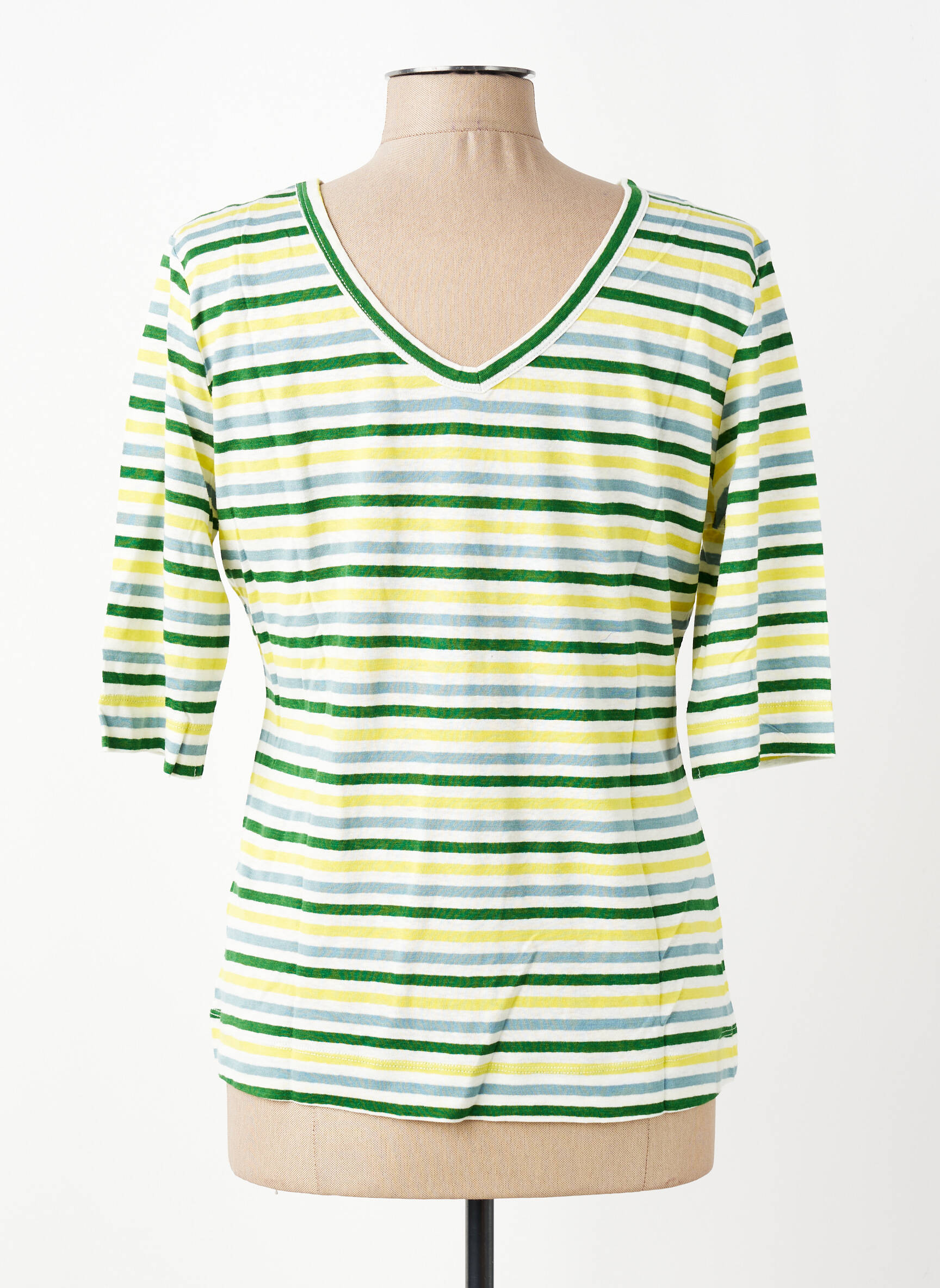 Top col rond manches 3/4 vert ZILCH femme