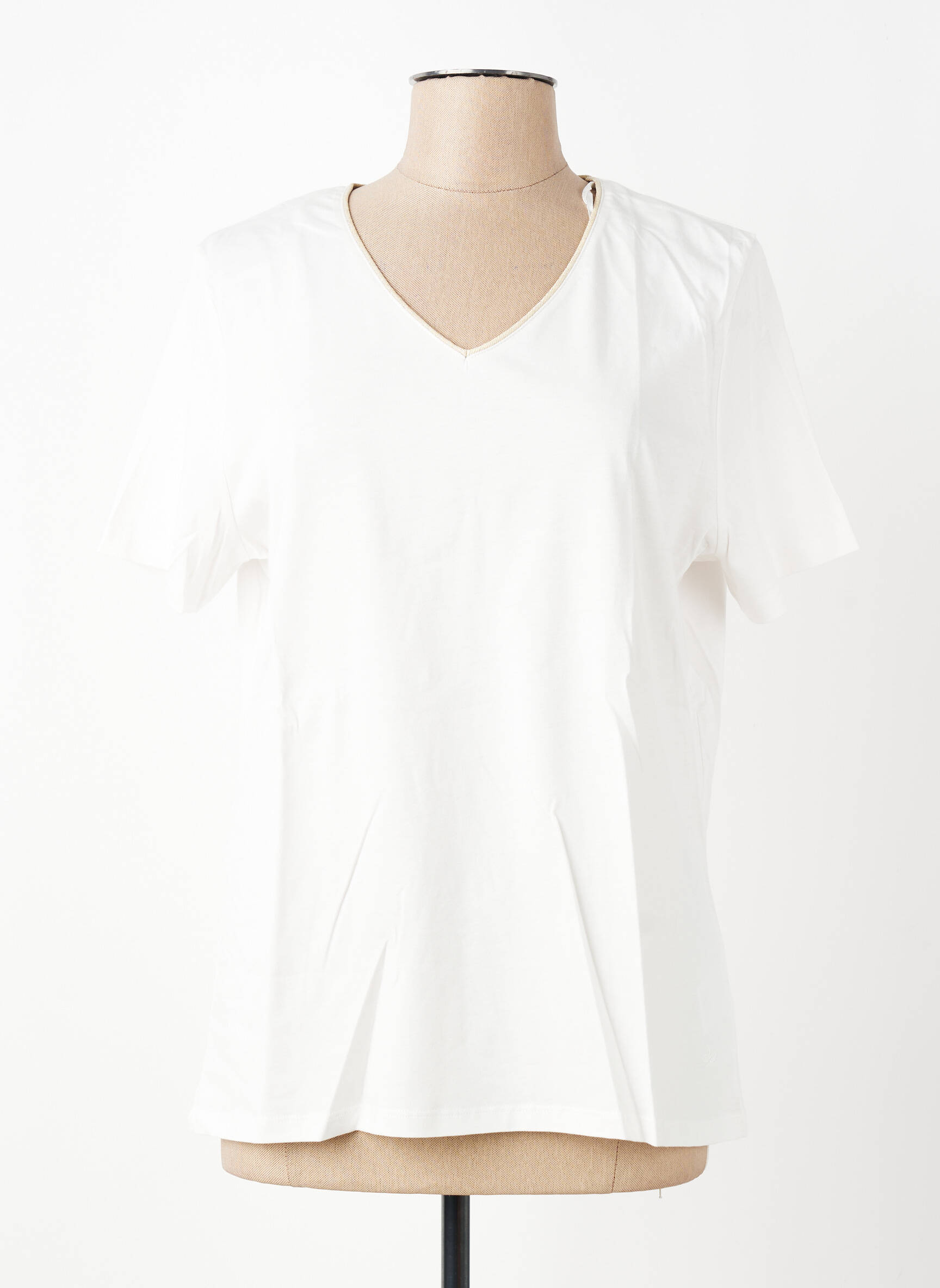T-shirt coupe droite manches courtes blanc JULIE GUERLANDE femme