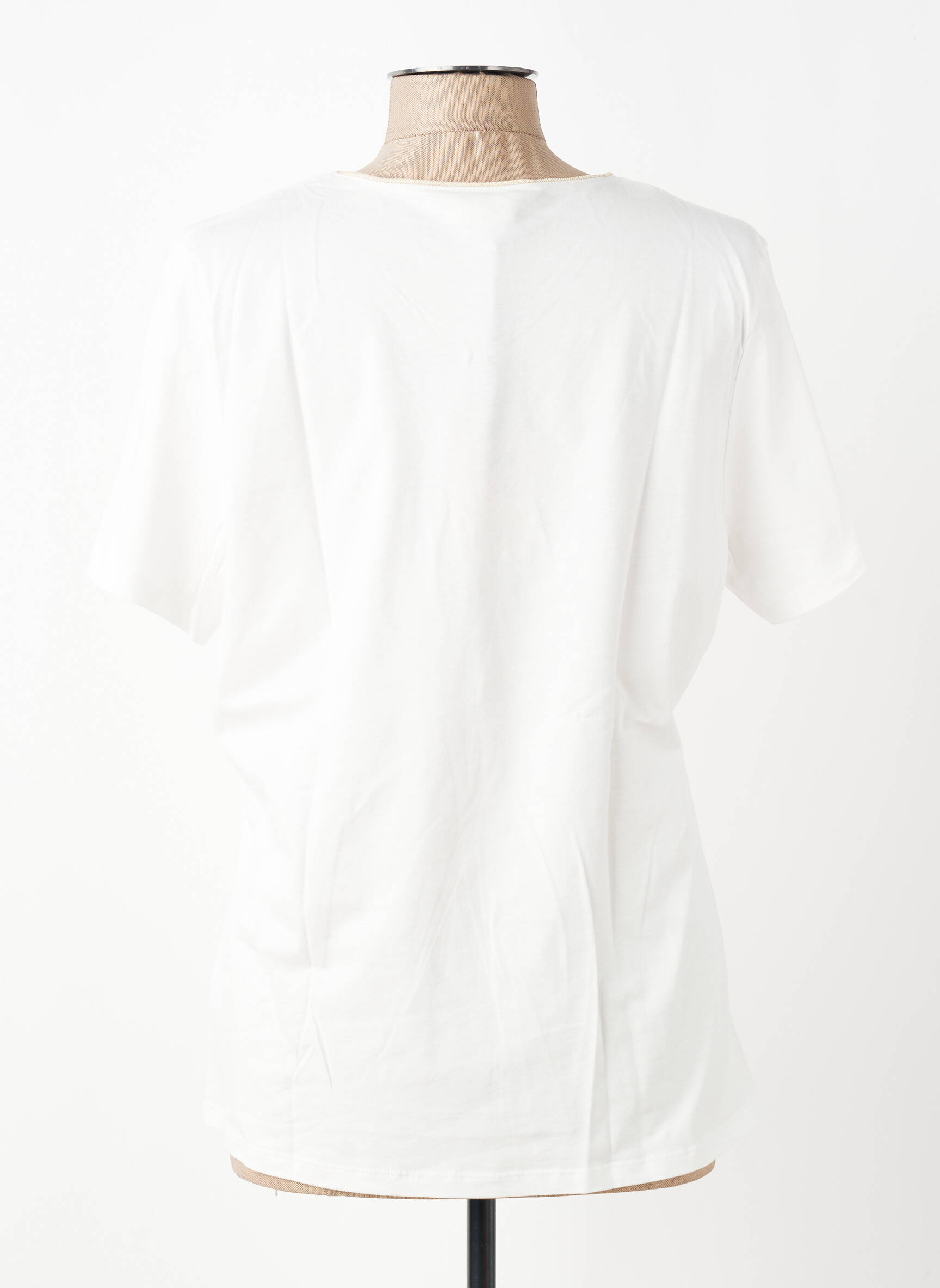 T-shirt coupe droite manches courtes blanc JULIE GUERLANDE femme