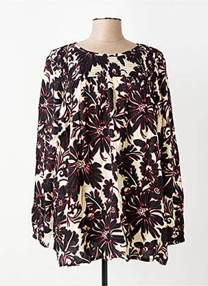 Blouse tissage popeline manches longues noir ZHENZI femme
