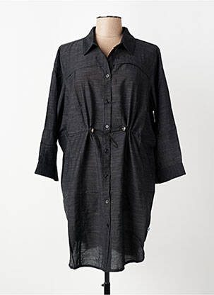 Tunique manches longues col chemisier noir ZHENZI femme