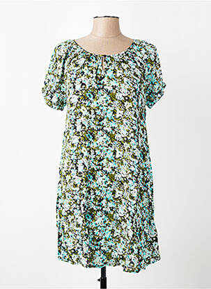 Robe courte manches courtes manches courtes bleu KAFFE femme