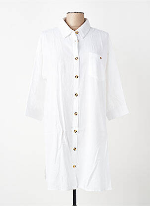 Robe courte manches 3/4 manches 3/4 blanc ZHENZI femme