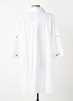 Robe courte manches 3/4 manches 3/4 blanc ZHENZI femme