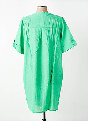 Robe courte manches courtes manches courtes vert ZHENZI femme