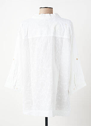 Chemisier coupe droite manches 3/4 blanc ZHENZI femme