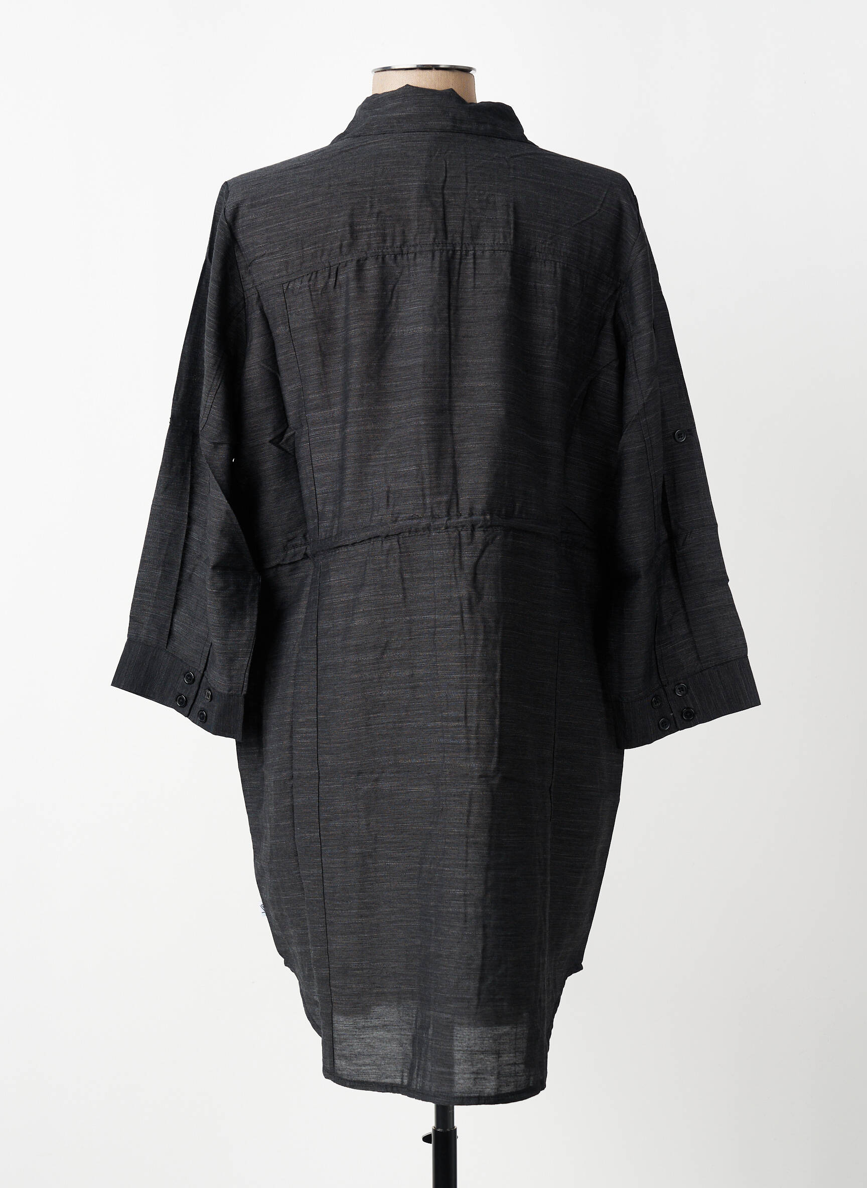 Tunique manches longues col chemisier noir ZHENZI femme
