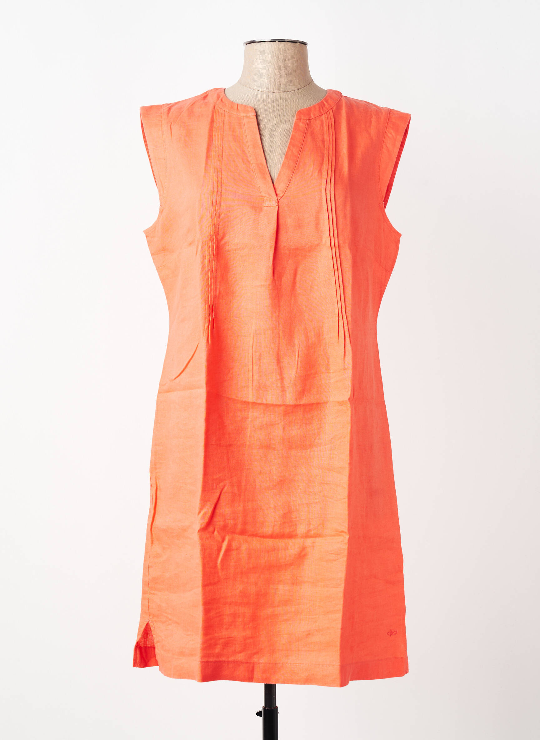 Robe courte sans manche sans manche orange JULIE GUERLANDE femme