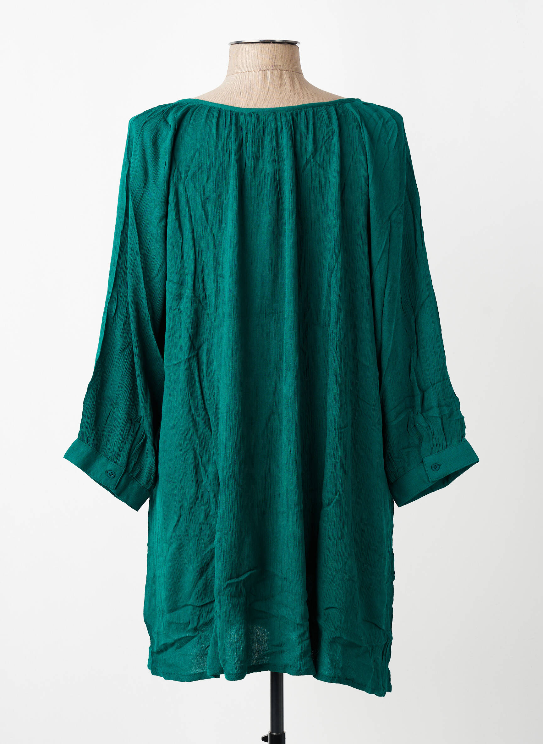 Tunique manches longues fermeture boutonnée sur le devant vert KAFFE femme