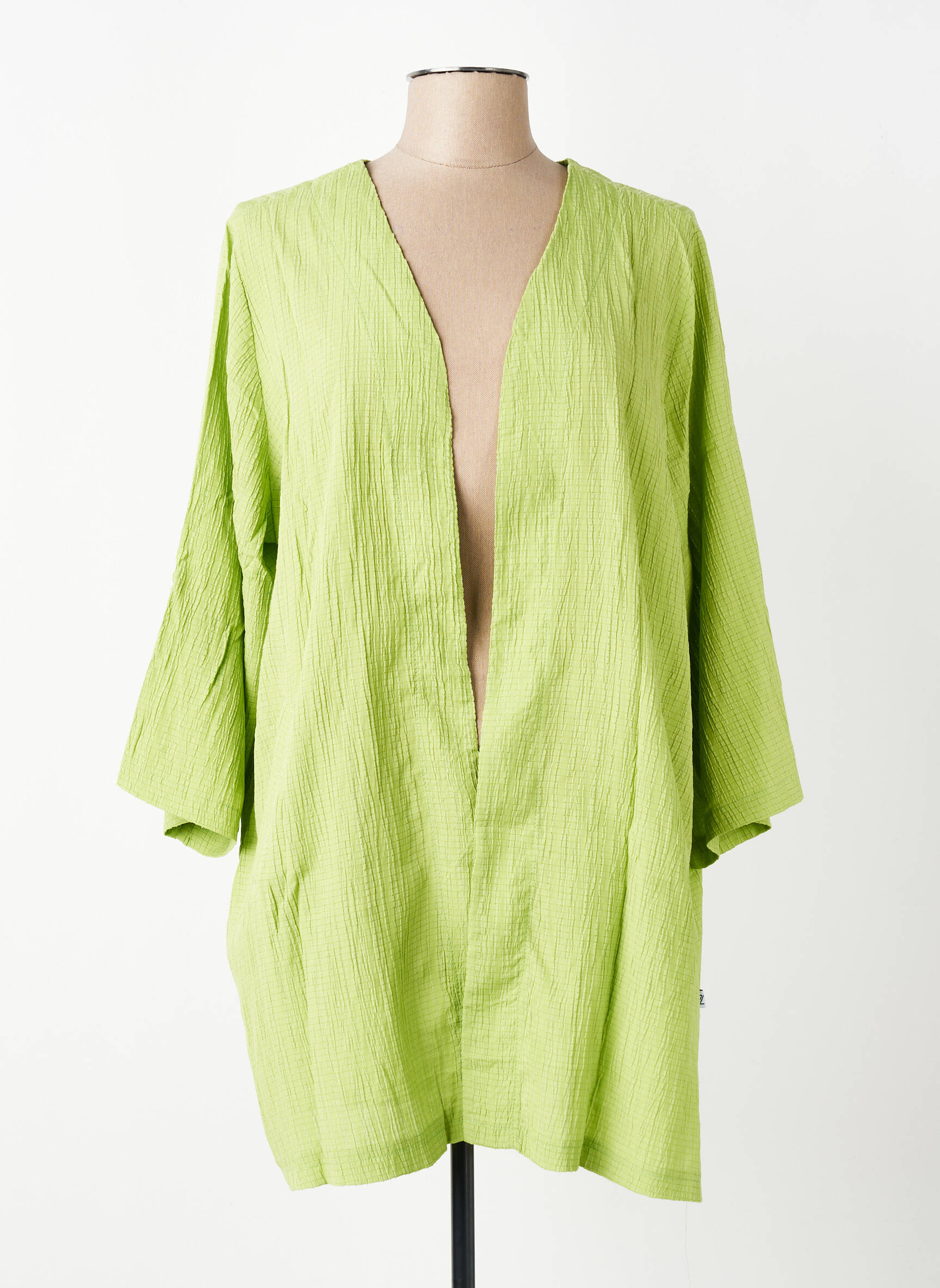 Veste kimono col v vert ZHENZI femme