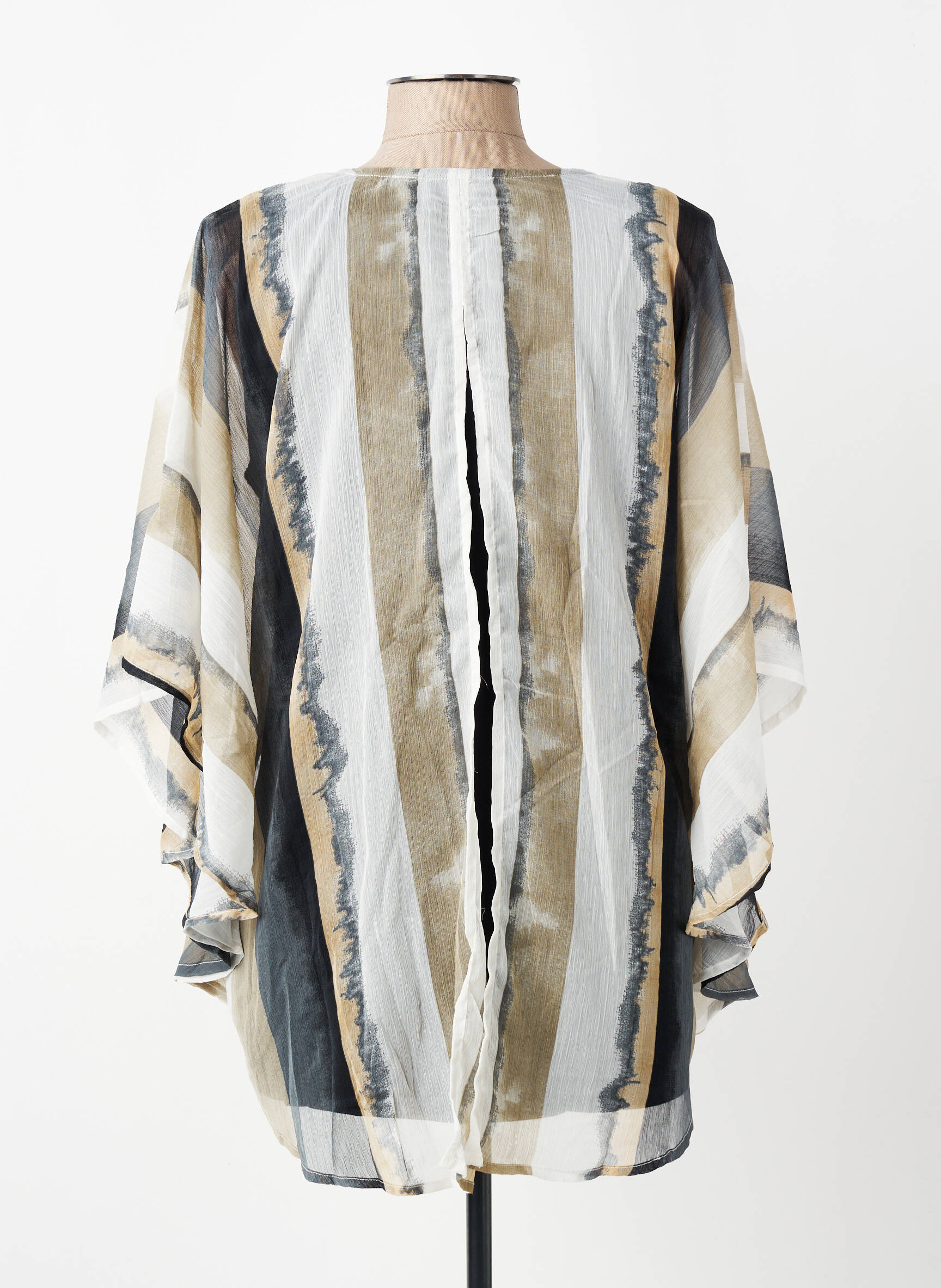Tunique manches longues légère et transparente gris ZHENZI femme
