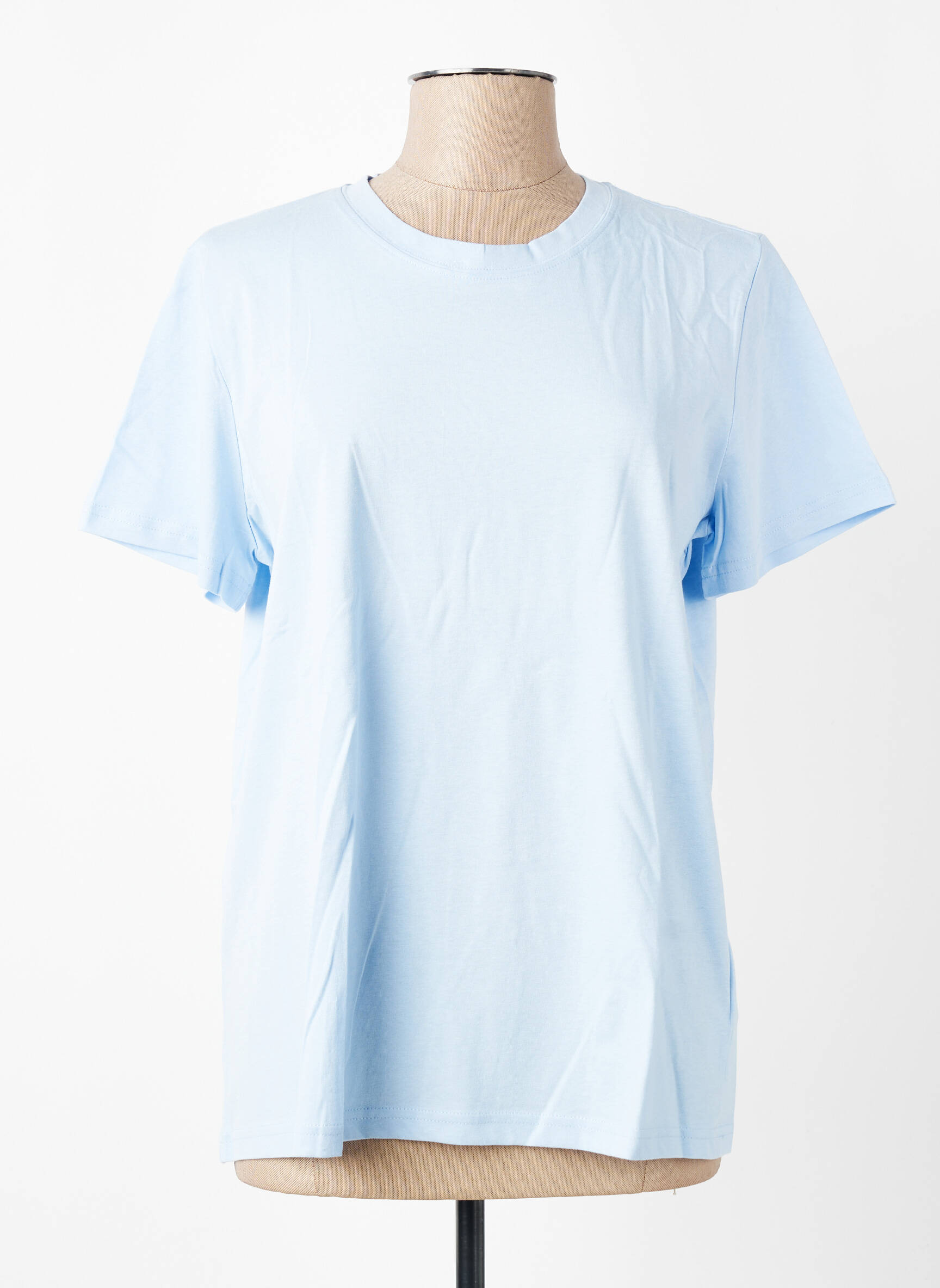 T-shirt stretch manches courtes bleu KAFFE femme