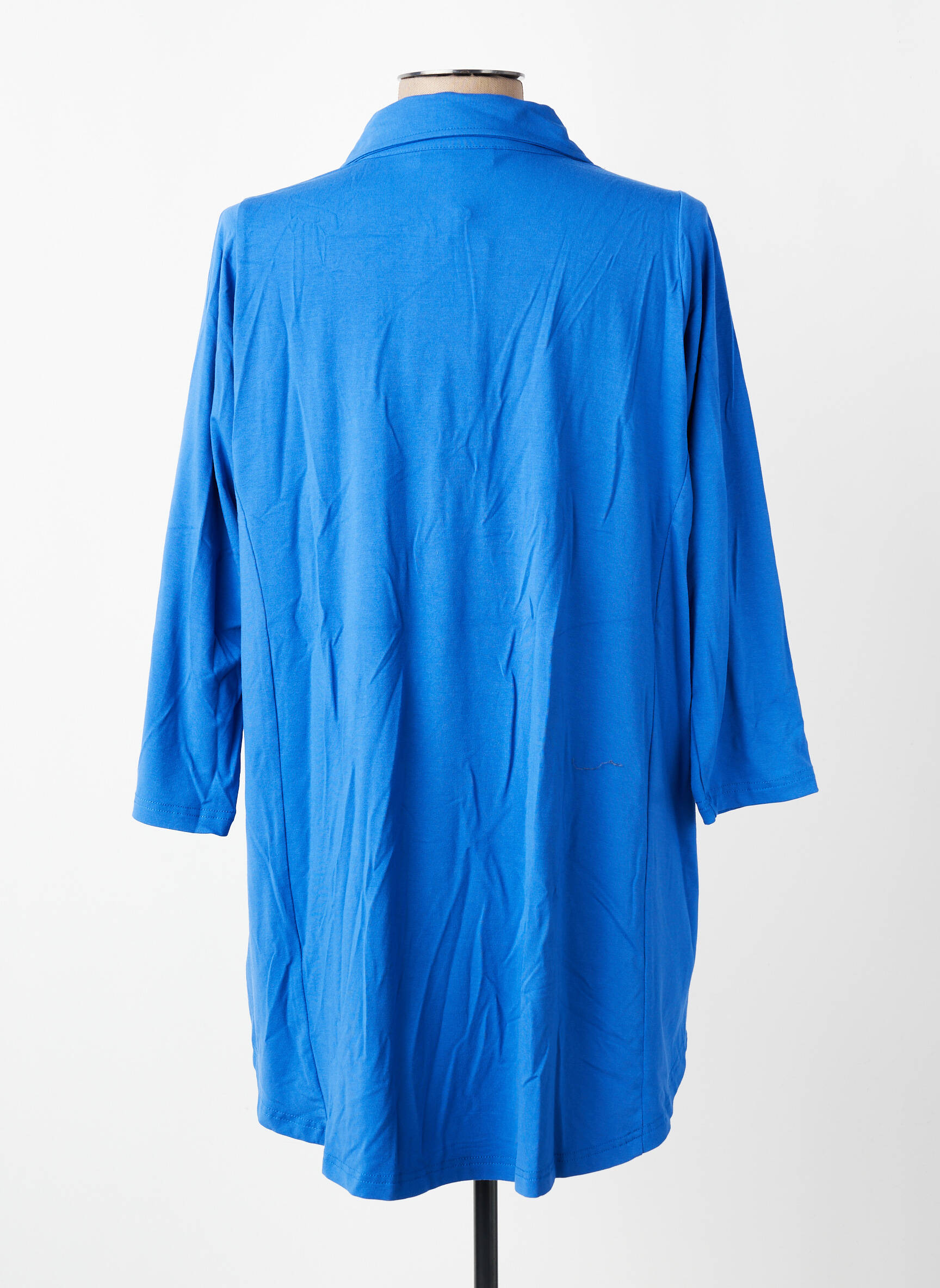 Polo manches 3/4 manches 3/4 bleu ZHENZI femme