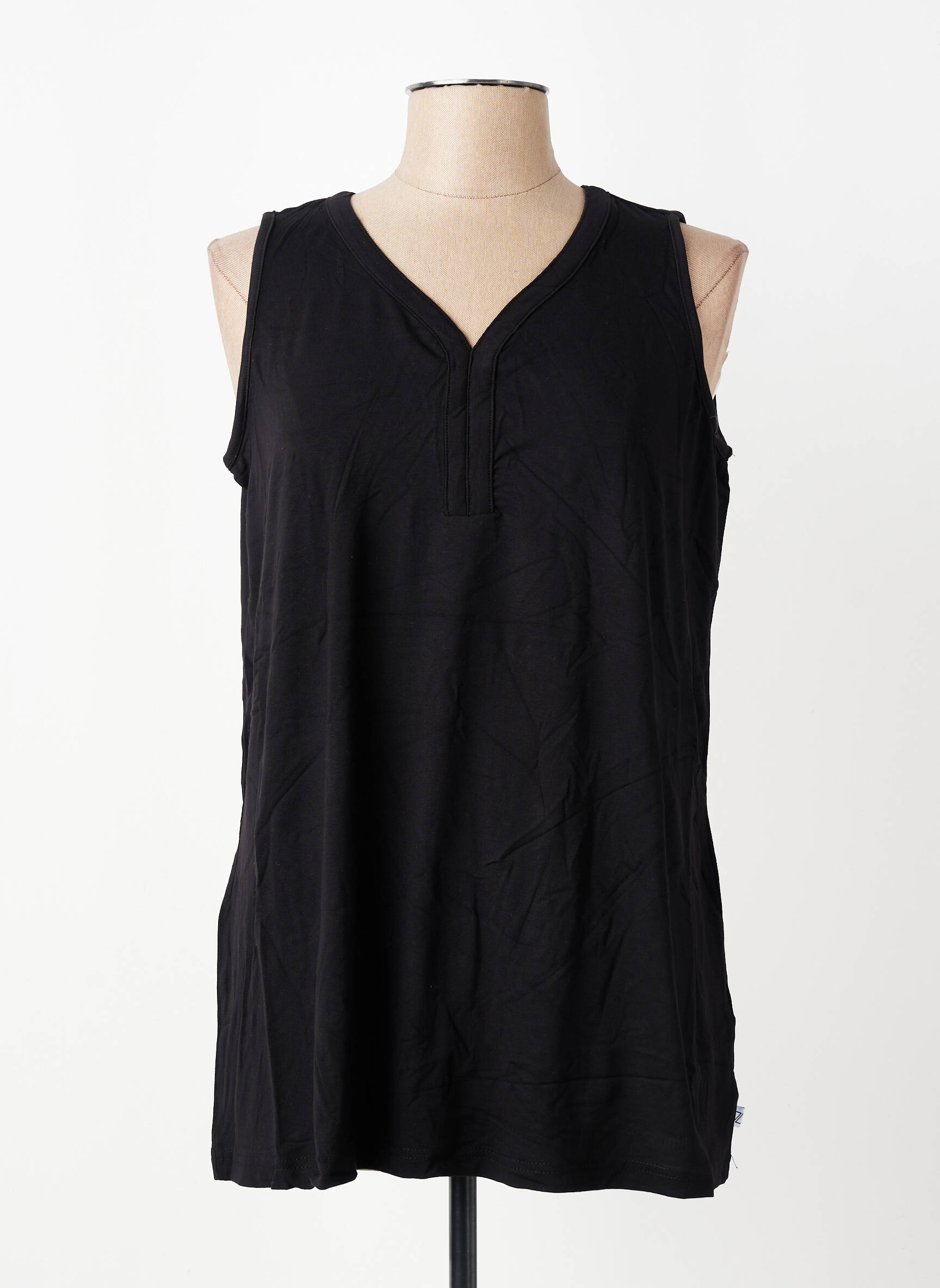 Débardeur stretch sans manche noir ZHENZI femme