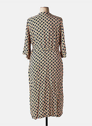 Robe longue imprimé fantaisie manches 3/4 noir KAFFE femme