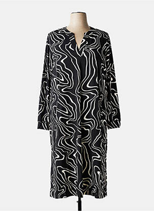 Robe longue manches longues manches longues noir ZHENZI femme