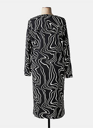 Robe longue manches longues manches longues noir ZHENZI femme