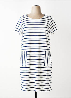 Robe mi-longue manches courtes manches courtes bleu LILY & ME femme