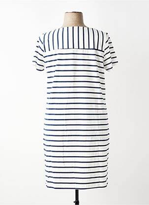 Robe mi-longue manches courtes manches courtes bleu LILY & ME femme