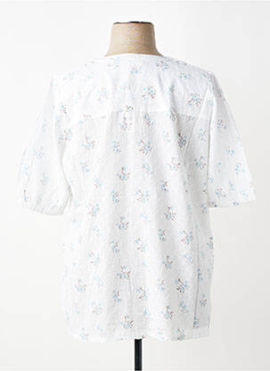Chemisier manches courtes manches courtes blanc ZHENZI femme