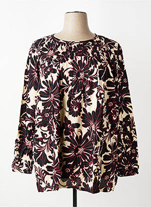 Blouse tissage popeline manches longues noir ZHENZI femme