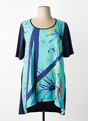 T-shirt stretch manches courtes bleu G!OZE femme