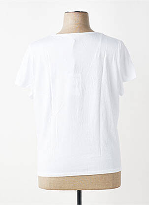 T-shirt sérigraphie floquée manches courtes blanc JULIE GUERLANDE femme