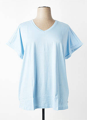 T-shirt coupe droite manches courtes bleu ZHENZI femme