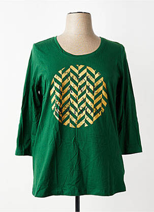 T-shirt manches 3/4 manches 3/4 vert ZHENZI femme