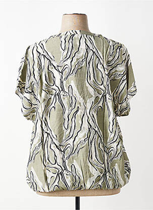 Blouse imprimé fantaisie manches courtes vert KAFFE femme