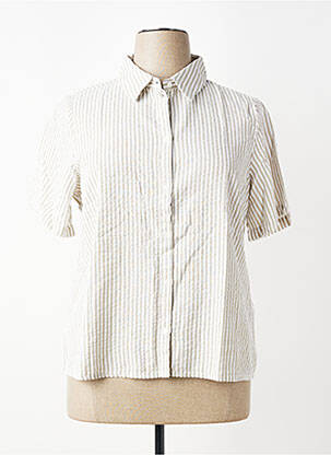 Chemisier tissage crêpe manches courtes gris PIECES femme