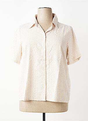 Chemisier tissage crêpe manches courtes beige PIECES femme