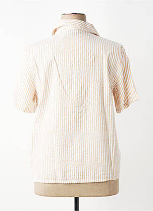 Chemisier tissage crêpe manches courtes beige PIECES femme