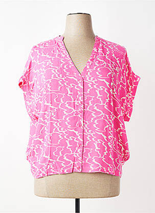Chemisier tissage crêpe manches courtes rose ZILCH femme