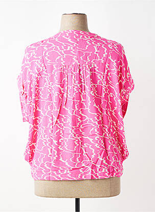 Chemisier tissage crêpe manches courtes rose ZILCH femme