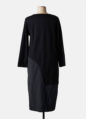 Robe mi-longue manches longues manches longues noir G!OZE femme