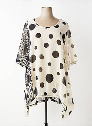 Tunique manches courtes tissage crêpe beige G!OZE femme