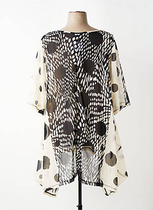Tunique manches courtes tissage crêpe beige G!OZE femme