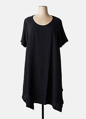 Tunique manches courtes tissage crêpe noir G!OZE femme