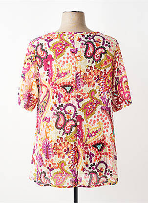 Top tissage crêpe manches courtes orange G!OZE femme