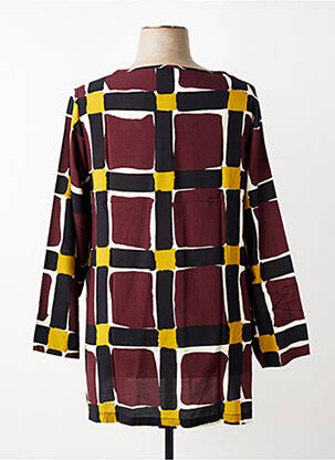 Blouse tissage popeline manches 3/4 rouge G!OZE femme
