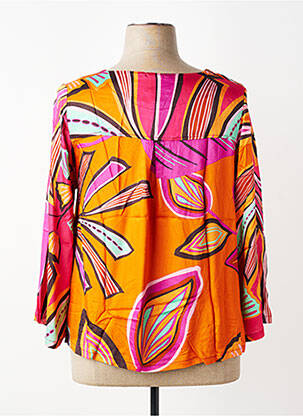 Blouse imprimé fantaisie manches 3/4 orange G!OZE femme